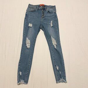 Wax Jean Butt I Love You Jeans Distressed Womans Size 9